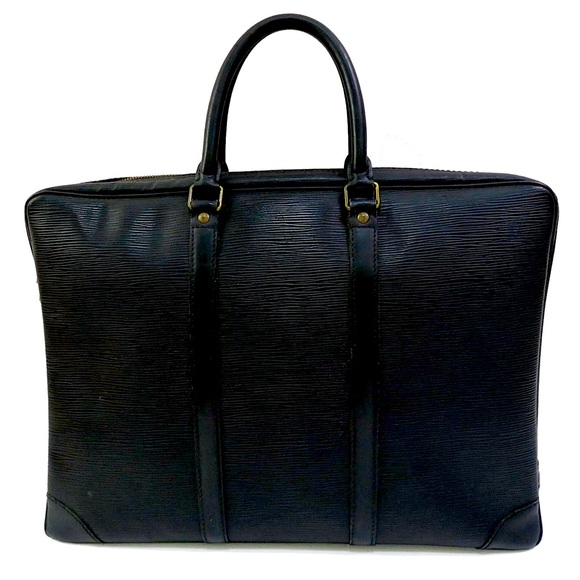 Auth LOUIS VUITTON Porte-Documents Voyage Black Epi Leather Briefcase Bag 🇫🇷 - Picture 2 of 10